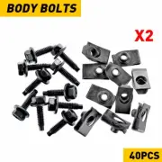 40X Body Bolts U-nut Clips Push Clips Splash Shield Bumper Cover Undertray Guard