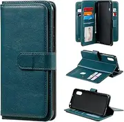 [TiHen] Compatible for Case Samsung Galaxy A13 4G, Wallet Case PU Leather Flip with 10 Card Slots, Magnetic Kickstand Cover+2X Temper Glass Screen Protector-Green
