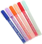 Healeved 6Pcs Nail Art Painting Pens Vibrant Colors for DIY Nail Designs Multi Purpose Markers for Home and Salon Use Easy Clean Graffiti Tools