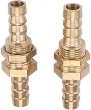 Brass Pipe Connector Fitting, Copper Bulkhead Pipe Fitting, Generic for Hose Water, air Fuel for Coupling Connector Adapter(6mm)