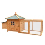 Furtastic Large Wooden Chicken Coop Rabbit Hutch Nesting Box in Fir Wood