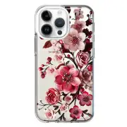Mundaze Case for Apple iPhone 13 Pro Red White Cherry Love Flowers