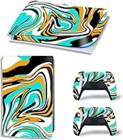 PS5 Digital Version Skin for Console and Controllers, Vinyl Sticker Play-Station 5 Skins, Wrap Decal Cover Protective Accessories for PS5 Digital Edition(Green Stripe)