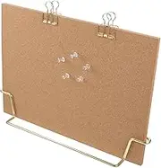 SEWACC Cork Board Memo Board with Golden Base for Home Office for Notes Photos and Organization and Stylish Display