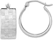 [JewelryWeb] 14k White Gold Sparkle Cut Hoop Earrings 19.31x17.73mm Wide 8.5mm Thick-Hoop Earring for Women