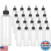 SENENQU 20PCS Round LDPE Plastic Squeeze Bottles Natural Boston Round Bottles
