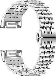 Straps Compatible with Fitbit Charge 6 Strap for Women Men, Metal Stainless Steel Replacement Watch Band Strap Business Wristband Bracelet for Fitbit Charge 6/Charge 5