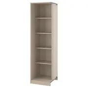 PAX add-on corner unit with 4 shelves, grey-beige, 53x58x201 cm