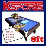 PUB SIZE POOL TABLE 8FT SNOOKER BILLIARD TABLE 25MM TABLE TOP - DARK WALNUT