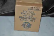 Vtg 1964-65 New York World's Fair Plastic Unisphere Globe Bank NEW IN SEALED BOX