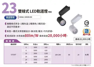 Philips 明尚 雙線式 LED軌道燈 ST030T 14W 100-240V 一體式 投射式 (8.4折)