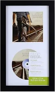 Studio Decor Standard CD Frame Display Case Black Frame 6.5" x 12" Real Glass