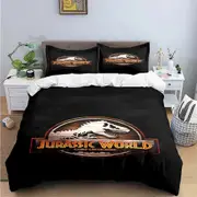 v2085 Bed Sheets Fashion Dinosaur J-Jurassic Park Print Bedding Sets Bed Supplies Set Duvet Cover Bed Comforter Set Bedding Set Luxury Gift 3-Piece Be