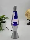 The 37CM Original Motion Lava Lamp - Blue Wax and Clear Liquid With Silver Base