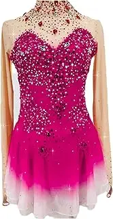 [Zagitova] Ice Figure Skating Dress for Girls Applique Women Competition Practise Dance Outfit with Shiny Rhinestone
