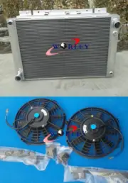 3 Rows Aluminum Radiator +2x fans for Ford Thunderbird AT 1964-1966 1965 64 65