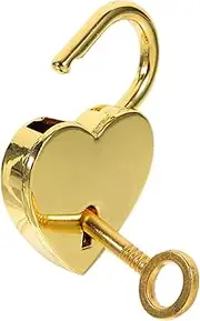 Angoily Metal Heart Padlock for Couples Small Suitcase Padlocks Keys Wishing Locks for Diary and Jewelry Boxes