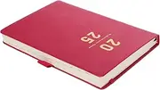 ARTIBETTER Red Planner Notebook Weekly Monthly Hardcover Management Elegant PU Cover for Students Professionals Motivational Quotes for