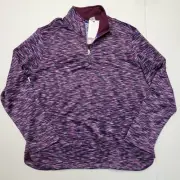 $205 New Robert Graham Quarter Zip Pullover WATERFORD Berry XL X-LARGE Purple