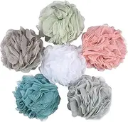 BTYMS 6 Pcs Shower Pouf 60g Bath Loofah Shower Sponge Loofahs Exfoliating Mesh Puff Body Wash Sponge