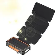 Power Bank Solar,Hand-Cranked Power Bank with LED Light | Portable Foldable Powerbank for Traveling Home Fishing Hiking Cycling