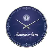 Nostalgic-Art Metal Frame Retro Look Hanging Wall Clock Mercedes-Benz 30cm Blue
