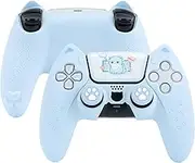 GeekShare Blue Cat Paw PS5 Controller Skin Anti-Slip Silicone Skin Protective Cover Case for PS5 Wireless Controller Accessories