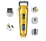 Electric Hair Clipper Rechargeable Cordless Men's Hair Trimmer For Beard Hair Cutter Machine Haircut (Gold)