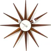 George Nelson Sun Burst Clock Wall Hanging Type 47cm Wood Brown Reproduction