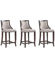 Manhattan Comfort Set of 3 Emperor Barstools