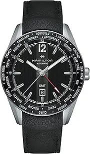 [Hamilton] H43725731 Broadway GMT Limited Edition Men's Watch Black Leather