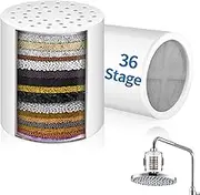 Pack of 2 36-Stage Replacement Shower Filter cartridges, Shower Filter Universal Replacement Cartridge, Shower Filter for Hard Water, removes Chlorine, Heavy Metals, limescale, odours, Water for
