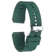 Silicone Watch Band 18mm Quick Release Flexible Soft Watch Strap, Deep Green