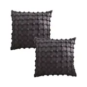 SOGA 2X 50CM Black Medieval-Style Square Throw Pillows