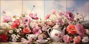 Floral Tile Backsplash WDW Art Kitchen Ceramic Mural WDW016
