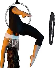 PRIOR FITNESS Mini Lyra Hoop Set, 17 Inch Small Aerial Hoop Kit, Circus Aerial Equipment, Stainless Steel Aerial Yoga Hoop for Home Fitness