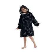 Cartoon one-piece flannel pajamas with hood, warm robe, warm lazy blanket, parent- outfit - Squid Games