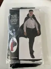 Vampire Cape Mid Length Collar Black Dracula Halloween Costume Men Or Women