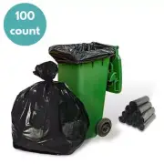 2 Mil Black LLDPE Star Seal Trash Can Liner,55-60 Gallon, 38" x 58" 100 Bags