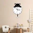 Cat Shaped Wall Clock Cute Hanging Clock Creative Kids Room Clock Modern Wall
