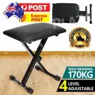 Adjustable Music Keyboard Stand Portable Piano Stool Seat Folding Bench Chair AU