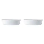 2PK Mikasa Chalk Kitchen Porcelain Oval Pie Dish, 18cm, White