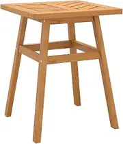 vidaXL Solid Acacia Wood Rustic Side Table - Farmhouse Style Brown Wooden Indoor/Outdoor End Table with a Chevron Tabletop - 45x45x60 cm Product Subtitle 50:Solid Wood Acacia Versatile for IND...