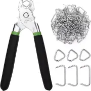 - Hog Ring Pliers Kit, 110 Pack 3/4" Galvanized Hog Rings with 1 Hog Ring Pliers