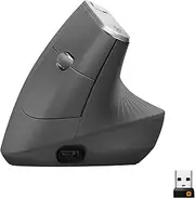 Logitech MX Vertical Wireless Mouse Ergonomic Design Reduces Muscle Strain, Move Content Between 3 Windows and Apple Computers, Rechargeable