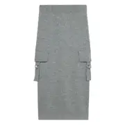[Blumarine] Blumarine Cargo-pockets Wool Midi Skirt XS GREY