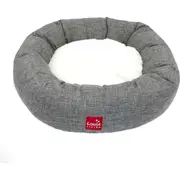 Louie Living Donut Dog/Pet Bed/Lounger Small Grey/White