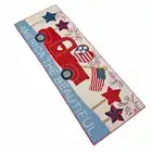 July 4th Patriotic America the Beautiful Red Truck Beaded 36" Table Runner