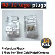 RJ12 6P6C Modular Plugs with RIGHT Latch Offset Tab for Lego NXT EV3 (14 pack)