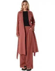 [Sass] Zina Trench Coat in Burgundy